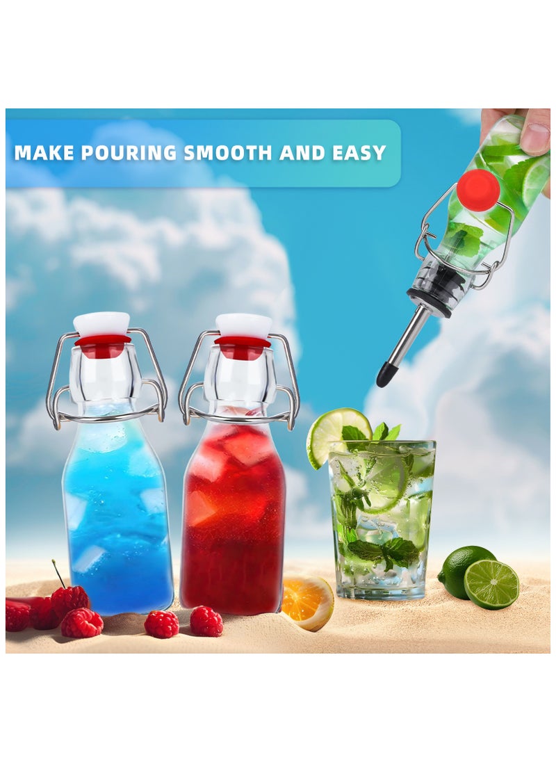 SKYLINK - 12Pack 4oz Swing Top Glass Bottles with Airtight Flip Caps, Reusable Mini Glass Bottles for Kombucha, Kefir, 2nd Fermentation, Beverages, Soda, Oil, Vinegar, Vanilla Extract - Image 1