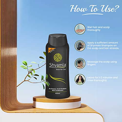 Vasu Shyamla Herbal Hair Shampoo Free from Dioxane, SLS and Parabens with conditioners - 400 ml - Image 4