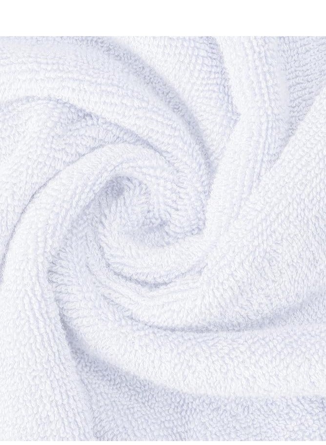 فوطتان حمام من القطن الخالص باللون الأبيض 80*150 سم، 700 جرام، عالية الجودة، سريعة الجفاف وعالية الامتصاص، مناشف حمام سميكة للاستخدام المنزلي والفنادق وصالونات التجميل - Image 5