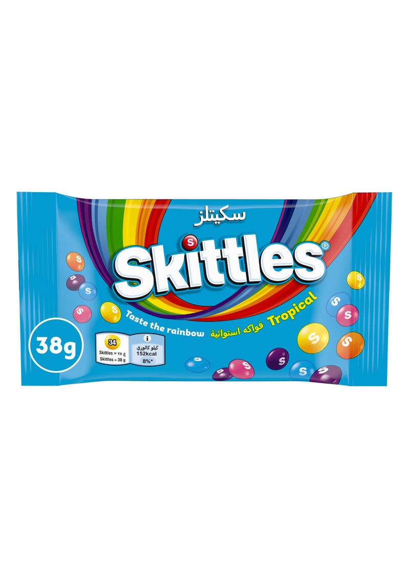 Skittles Tropical Fruity Flavoured Confections Candy 38g - Image 1