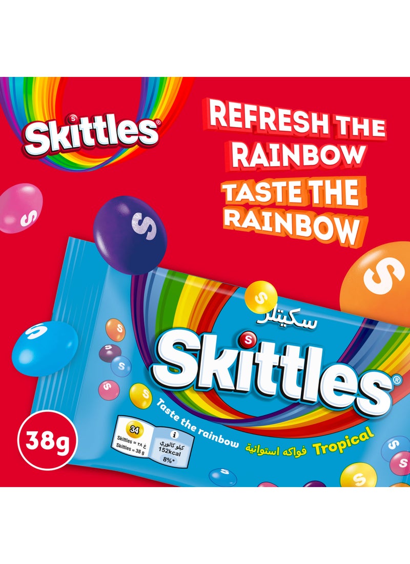 Skittles Tropical Fruity Flavoured Confections Candy 38g - Image 2