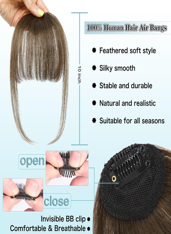 NAYOO Bangs Hair Clip - Brown Fake Bangs 100% Real Human Hair Extensions Wispy Bangs for Women Fringe with Temples Hairpieces Curved Bangs for Daily Wear(Brown, Wispy Bangs) - Image 3