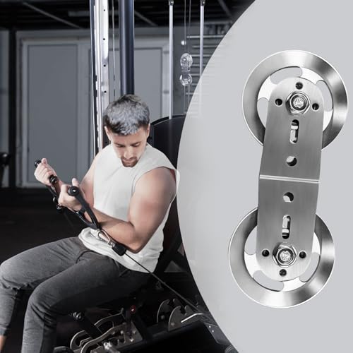 plzzree Swivel Dual Pulleys 360 Rotation Roller Double Pulley Wheel for DIY Home Gym Cable Machines Silent Bearing Swivel Groove Wheel Pull Down Attachment Weight Lifting - Image 3
