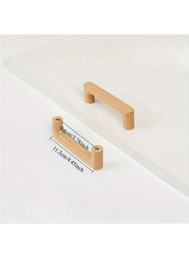 Beech Wood Cabinet Handles 96mm Rustic Modern Drawer Pulls Door Knobs Easy Installation - Image 1