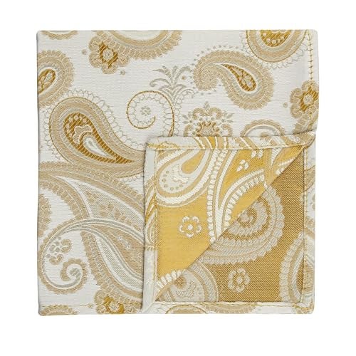 Kovove Kavove Elegant White Paisley Pocket Square For Men - Image 3