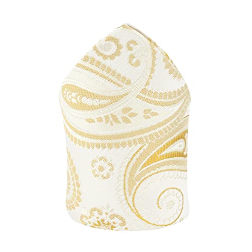 Kovove Kavove Elegant White Paisley Pocket Square For Men - Image 1
