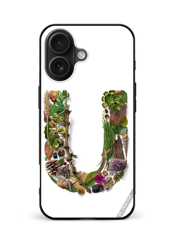 VR CREATIVE Protective Case Cover For Apple iPhone 16 Plus Alphabet U Design Multicolour