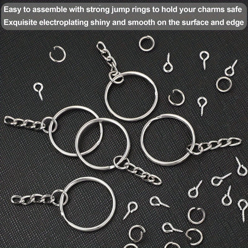 300pcs Iron Keychains Set With Eyelet Pins And Chains For Keyring Handicrafts - Image 5