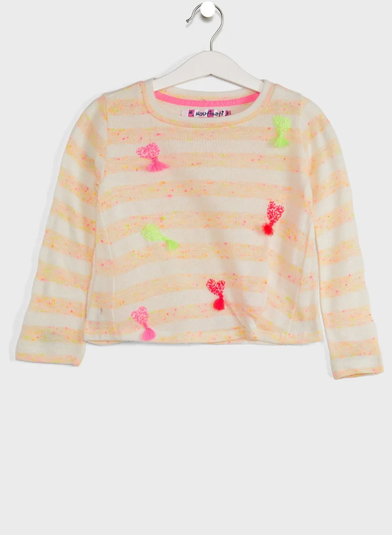 Nautinati Off- Peach-U Striped Pullover