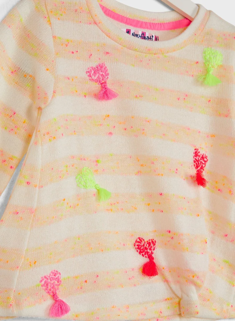Nautinati Off- Peach-U Striped Pullover