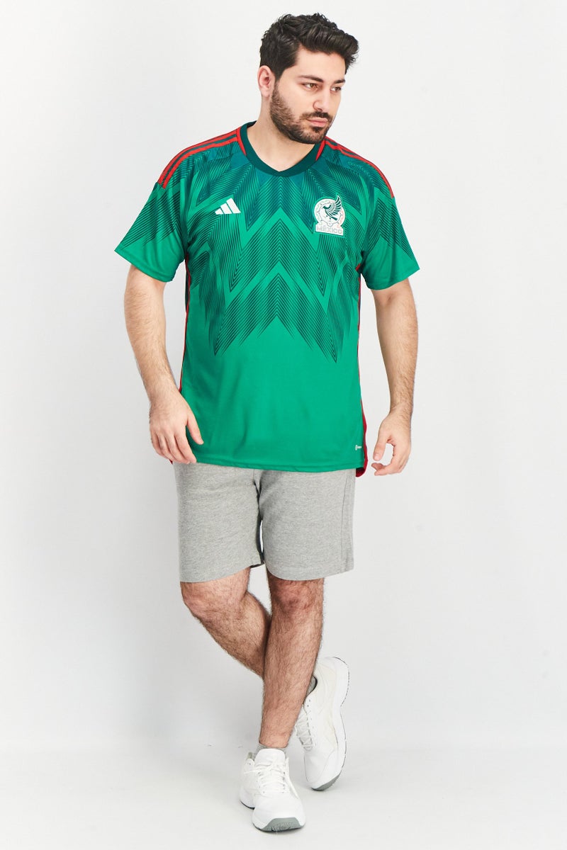 Adidas Men Sportwear Fit Short Sleeves Mexico 22 Home Jersey, Green - Image 3