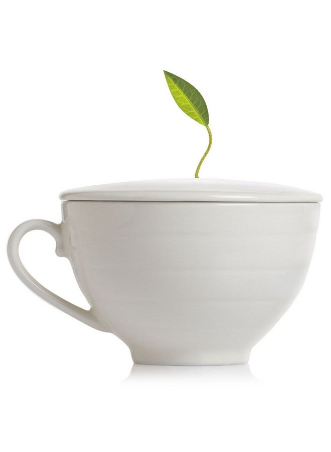 Tea Forte فنجان شاي تيفورتي كافيه أبيض من البورسلين مع غطاء، سعة 8 أونصات، آمن للاستخدام في الميكروويف وغسالة الصحون - Image 1