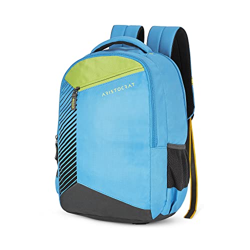Aristocrat Cosmic 26L Polyester Light Blue 2 Compartment Backpack - Image 3