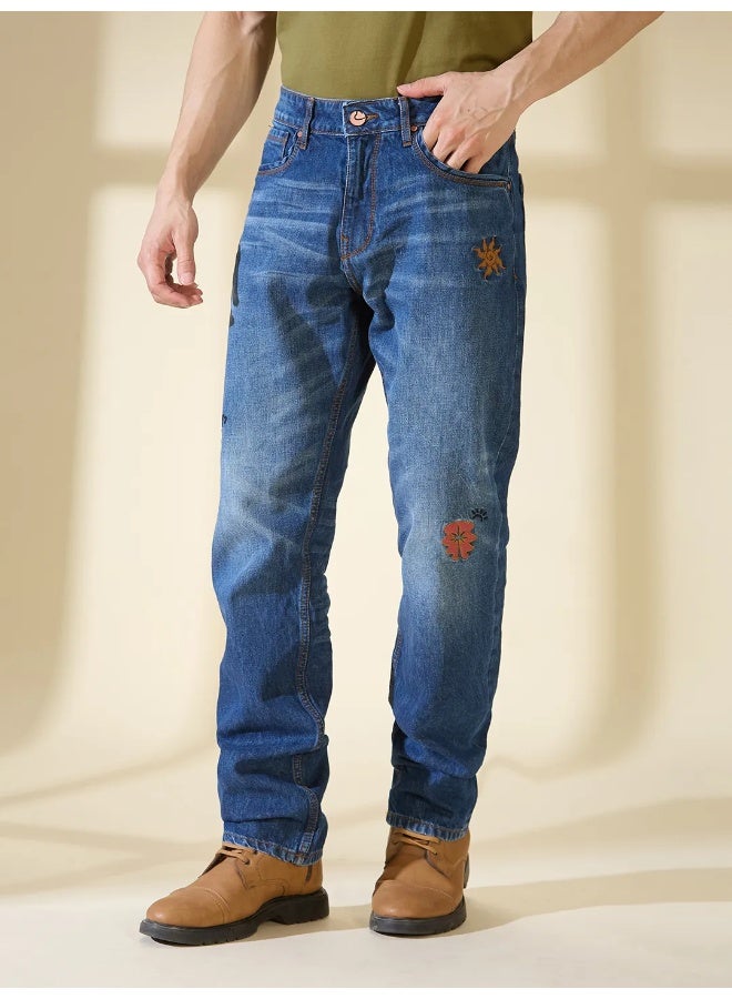 Being Human Mens Mid Tone Slim Straight Fit Denims - Image 4