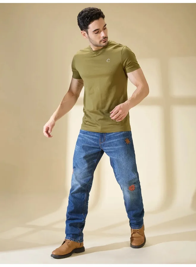 بيينغ هيومان Mens Mid Tone Slim Straight Fit Denims