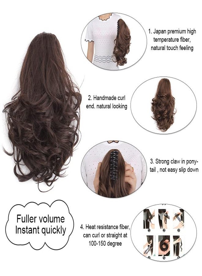 Samyak Claw Clip Attached Ponytail Hair Style Synthetic Instant Extensions & Wigs For Women (Golden Highlighted) - Image 4