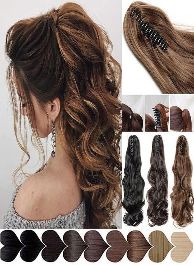 Samyak Claw Clip Attached Ponytail Hair Style Synthetic Instant Extensions & Wigs For Women (Golden Highlighted) - Image 1