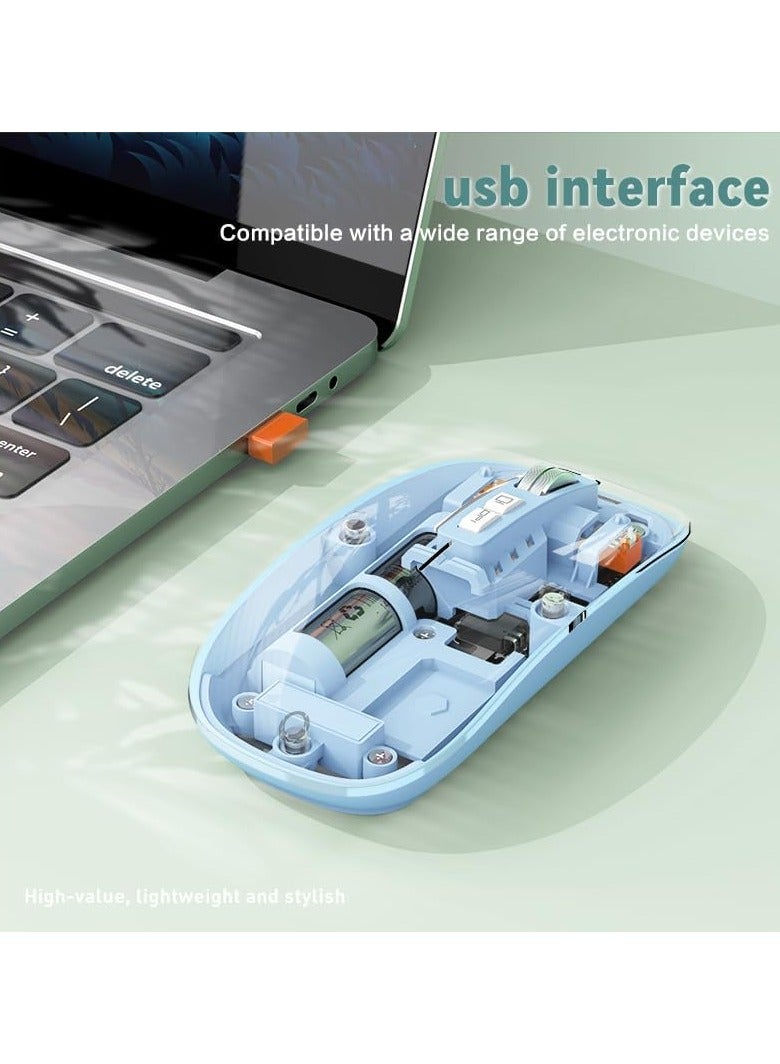 general Wireless Gaming Mouse, Transparent PC Shell Design Adjustable DPI Silent Mouse, Tri-Mode 2.4G/Bluetooth 1/Bluetooth 2 Mouse, Rechargeable Mouse for PC Laptop Tablet - Image 5