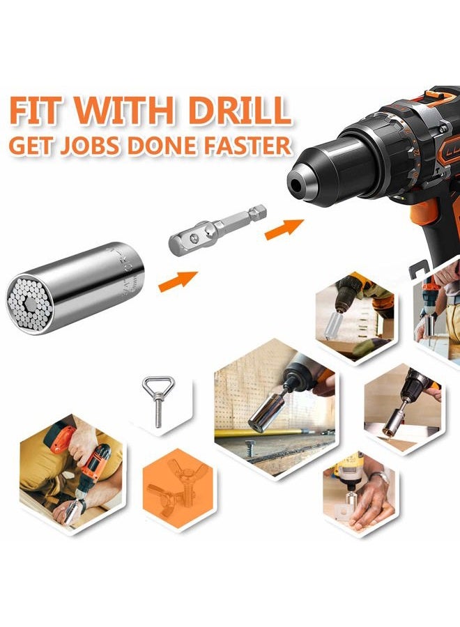 Athlife Universal Socket Wrench Set (11-32mm 7-19mm) Professional Sockets Tools Multi-function Wrench Repair Tool Kit with 3/8 inch Ratchet Wrench & Power Drill Adapter Chrome Vanadium Steel - Image 5