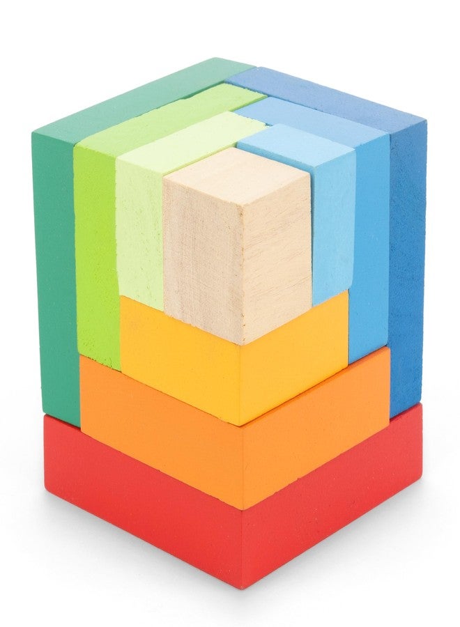 Jim N Jam wooden rainbow blocks | 10 wooden blocks for 3+ years to be assembled to create a cube | Offers to enhance spatial reasoning and analytical skills| Provides for open-ended play opportunities - Image 5