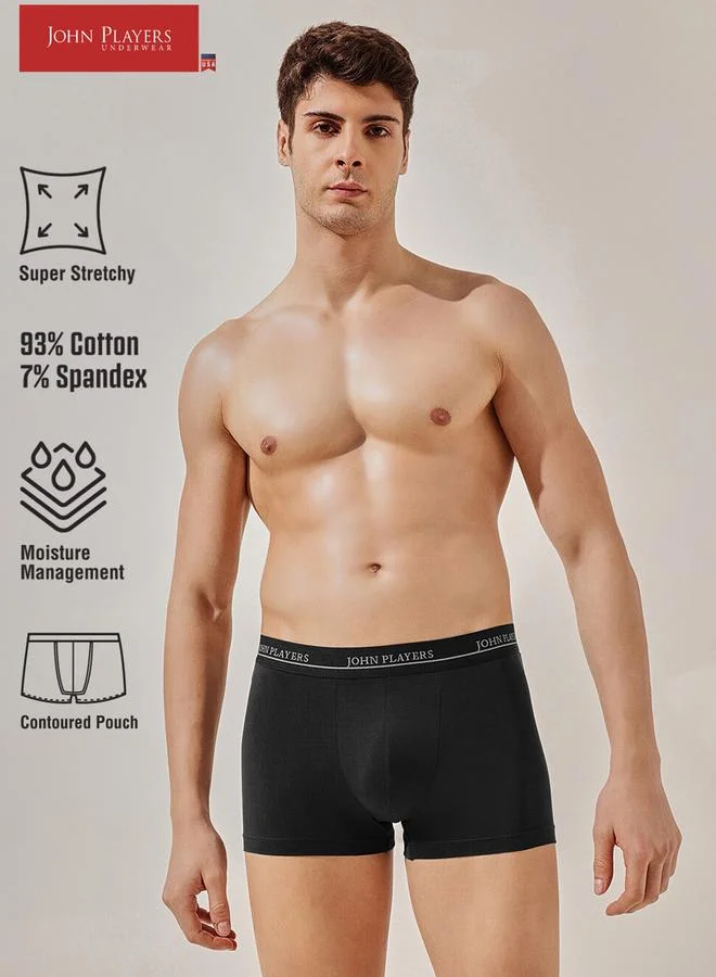 John Players Pack of 3 - Multi-Color Logo Print Trunk Underwear