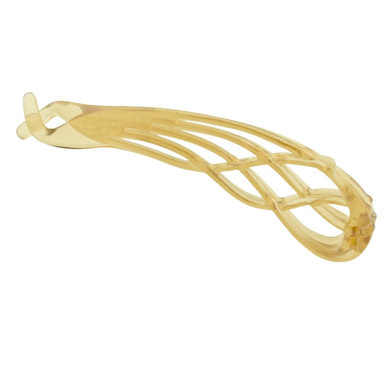 Parcelona French Curved Large 4 Celluloid French Banana Clip Hair Comb Girls Updo Flexible Ponytail Holder Interlocking Banana Fashion Durable Styling Hair Accessories for Women Made in France Crystal Brown