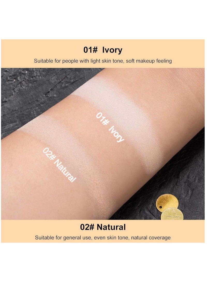 Excefore Matte Pressed Setting Powder Foundation for Long-Lasting Waterproof Coverage, Conceals & Brightens Skin, Weightless with Mirror & Puff, Dual-Use Dry/Wet Powder - Image 2
