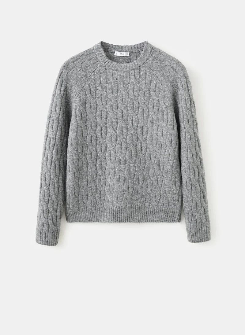 Mango Man Cable-knit sweater