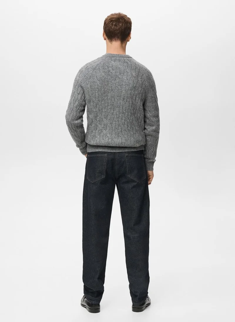 Mango Man Cable-knit sweater