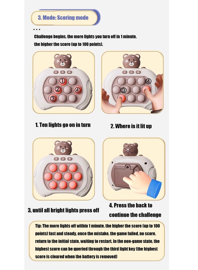 NIBEMINENT Electronic Quick Push Light Up Pop Game Fidget Toys for Adults and Kids with Lanyard,Puzzle Game Machine Push Pop Bubble Fidget Sensory Toy Birthday Gifts - Image 5