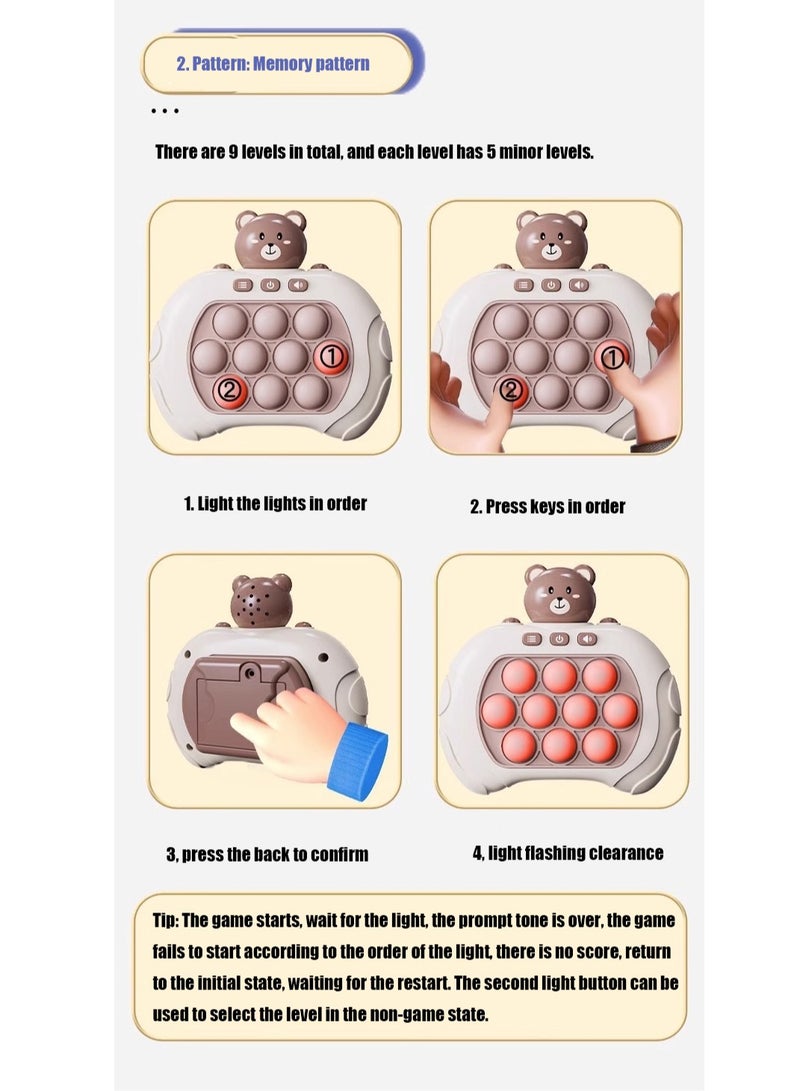 NIBEMINENT Electronic Quick Push Light Up Pop Game Fidget Toys for Adults and Kids with Lanyard,Puzzle Game Machine Push Pop Bubble Fidget Sensory Toy Birthday Gifts - Image 4