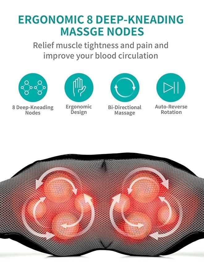 Arabest Neck Massager with Heat, Neck and Shoulder Massager - Deep Tissue Kneading Massage Pillow for Back, Legs and Waist Muscle Pain Relief - Home, Office & Car Use Gifts for Men Women Mom Dad - Image 2