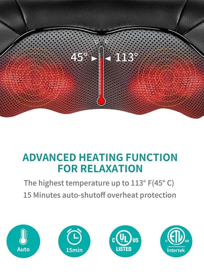 Arabest Neck Massager with Heat, Neck and Shoulder Massager - Deep Tissue Kneading Massage Pillow for Back, Legs and Waist Muscle Pain Relief - Home, Office & Car Use Gifts for Men Women Mom Dad - Image 4