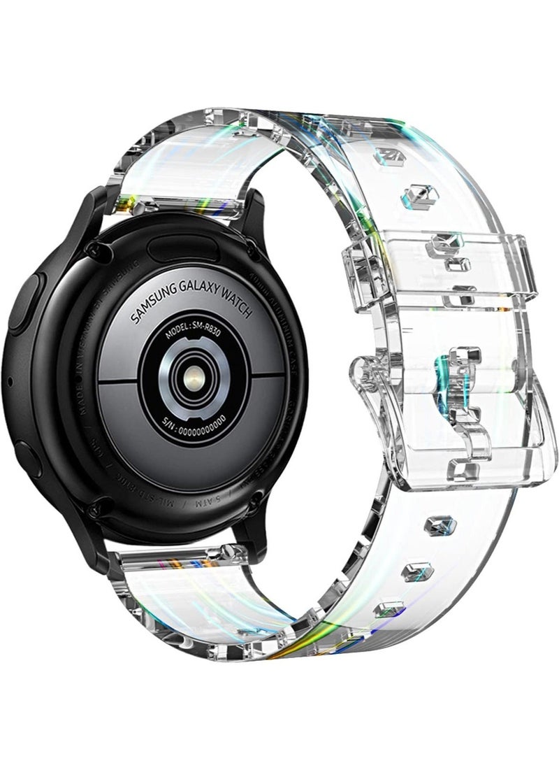 Captaintech No Gap Band Compatible for Samsung Galaxy Watch 5/4 40mm 44mm, Galaxy Watch 5 Pro 45mm Band/Watch 4 Classic Band 42mm 46mm, 20mm Transparent Replacement Silicone Wrist Watch Band Strap - Image 2