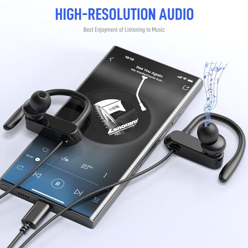 ASKUBSKU USB C Headphones Over Ear Hooks for iPhone 17 Air 16 15 Pro Max Plus, Wrap Around Ear Buds with Loops Mic Type C Earphones Running Sport Wired Earbuds for Samsung S26 S25 S24 Ultra S23 S22/Pixel 10 9 - Image 3