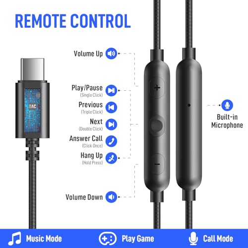 ASKUBSKU USB C Headphones Over Ear Hooks for iPhone 17 Air 16 15 Pro Max Plus, Wrap Around Ear Buds with Loops Mic Type C Earphones Running Sport Wired Earbuds for Samsung S26 S25 S24 Ultra S23 S22/Pixel 10 9 - Image 5