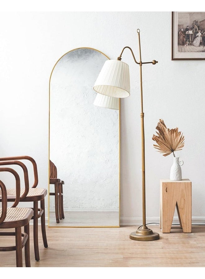 SKY-TOUCH Arched Full Length Mirror 160x40cm, Floor Mirrors Free-Standing Leaning Large Bedroom Dressing Mirror, Wall-Mounted Mirror for Living Room,Bedroom, Gold - Image 2
