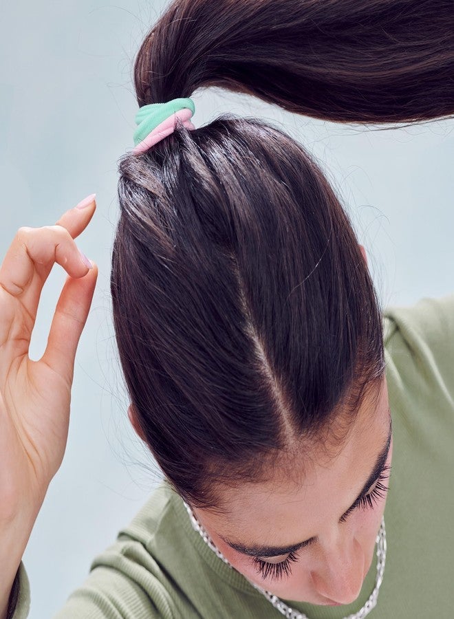 Mane Rainbow Fabric Hair Ties & Case - Exta-Wide Elastic Hair Bands - Suitable for All Textures Including Fine, Medium or Thick (8 Count) - Image 3