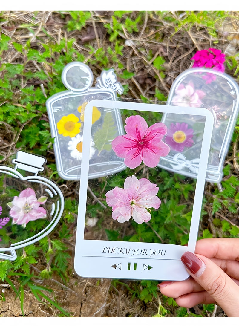 Transparent bottle stickers diy dried flower bookmarks student creative plant embossing children's handmade specimen making film - Image 2