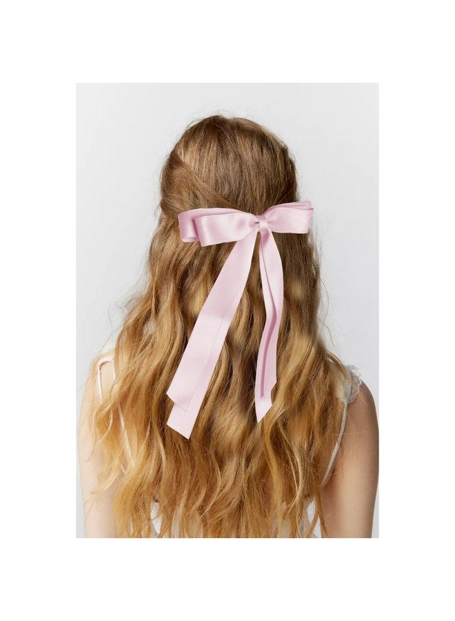 Bmobuo Hair Clip, 3Pcs Satin Bows for Hair Clips - Beige, Pink, Black Hair Ribbon Clips for Women and Girls, Romantic Hairstyles, Wide Applications - Image 5