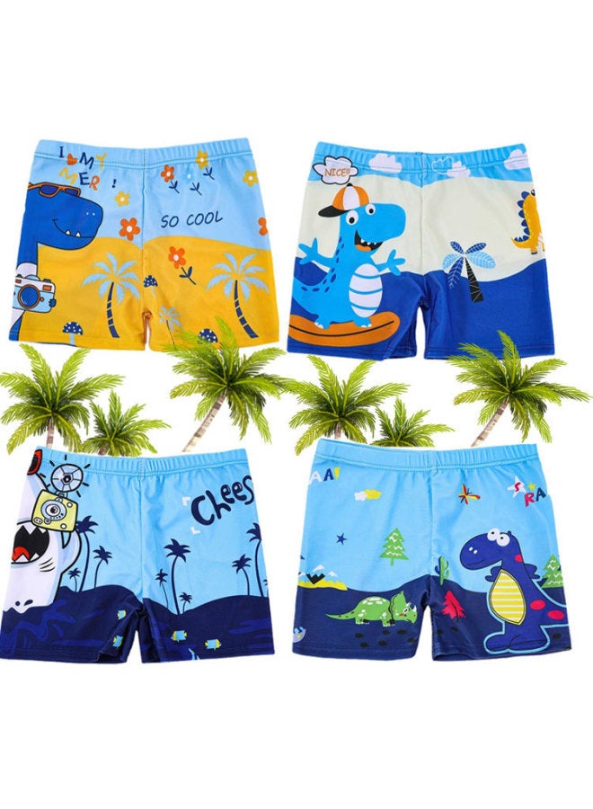 Loquat Children's Swimming Trunks Printed Cartoon Breathable Boys' Boxers Shorts 2024 Quick-drying Youth Swimming Trunks Wholesale-Color:101-4 Boys Swimming Trunks Forest Dinosaur + Five-piece Set- - Image 2