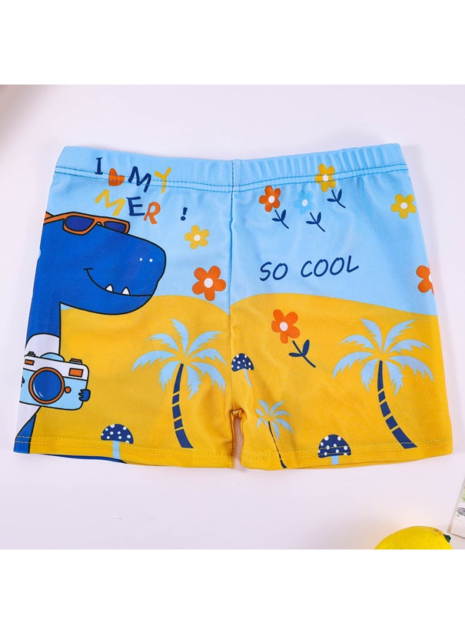 Loquat Children's Swimming Trunks Printed Cartoon Breathable Boys' Boxers Shorts 2024 Quick-drying Youth Swimming Trunks Wholesale-Color:101-4 Boys Swimming Trunks Forest Dinosaur + Five-piece Set- - Image 4