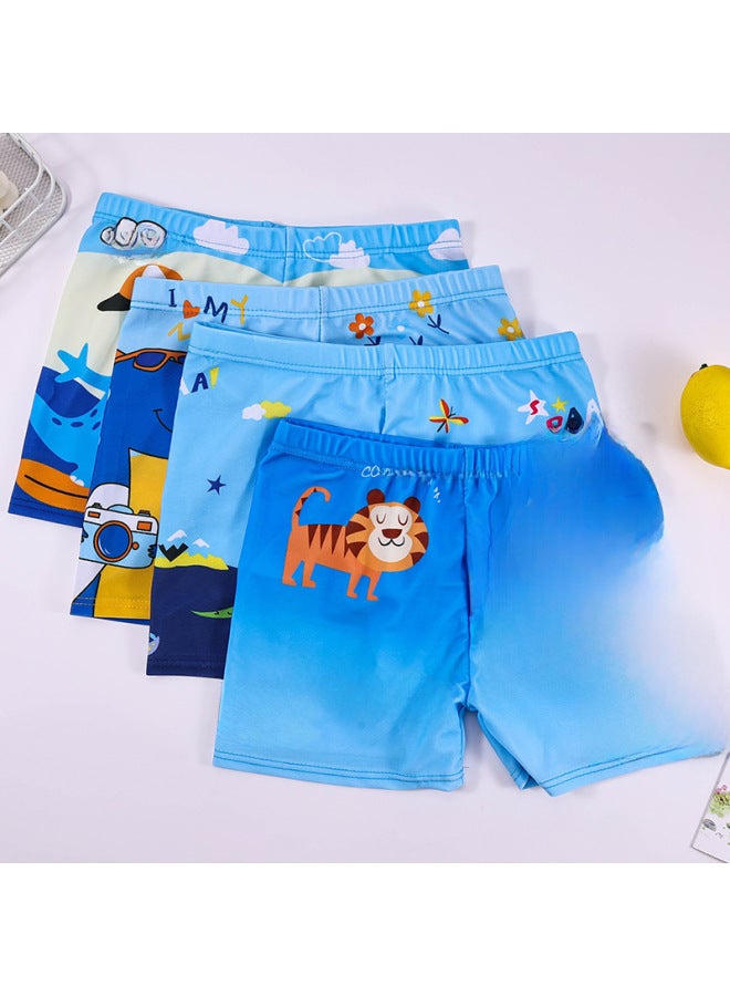Loquat Children's Swimming Trunks Printed Cartoon Breathable Boys' Boxers Shorts 2024 Quick-drying Youth Swimming Trunks Wholesale-Color:101-4 Boys Swimming Trunks Forest Dinosaur + Five-piece Set- - Image 3