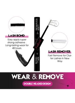 FADLASH FADLASH Lash Bond and Remover, 2 in 1 Cluster Lash Glue and Lash Remover for Cluster Individual Lashes Soothing Non-Irritating Lash Adhesive Super Strong Hold 48 Hours Lash Glue Remover  - Image 2