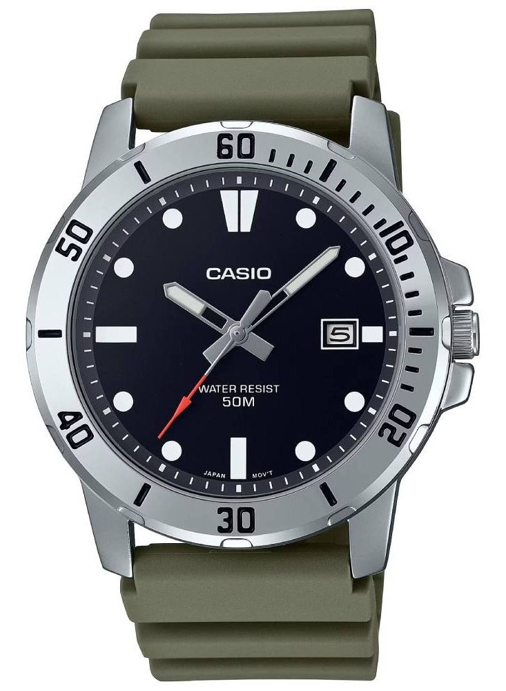 كاسيو ساعة كاسيو للرجال، انالوج، سوار من الراتنج، مقاومة للماء، MTP-VD01-3EVUDF - Image 1