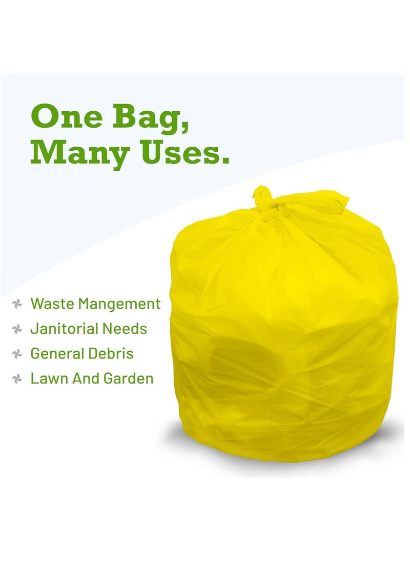 Hi Care Garbage Bag Yellow 80x110cm 25 Micron 100 Bags Heavy Duty Oxo Biodegradable Plastic Bag Large Trash Bags Dustbin Bags Waste Bag Office Bag Strong And Durable Bin Bag Garbage Bag Large  - Image 3