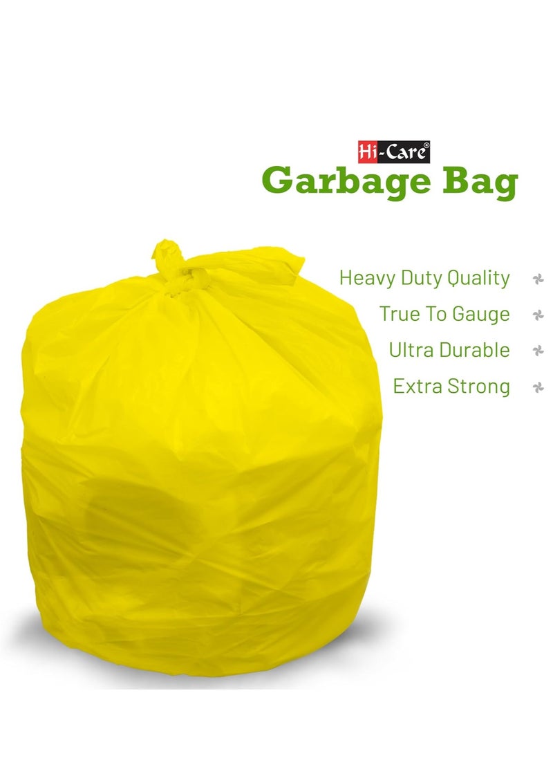 Hi Care Garbage Bag Yellow 80x110cm 25 Micron 100 Bags Heavy Duty Oxo Biodegradable Plastic Bag Large Trash Bags Dustbin Bags Waste Bag Office Bag Strong And Durable Bin Bag Garbage Bag Large  - Image 4