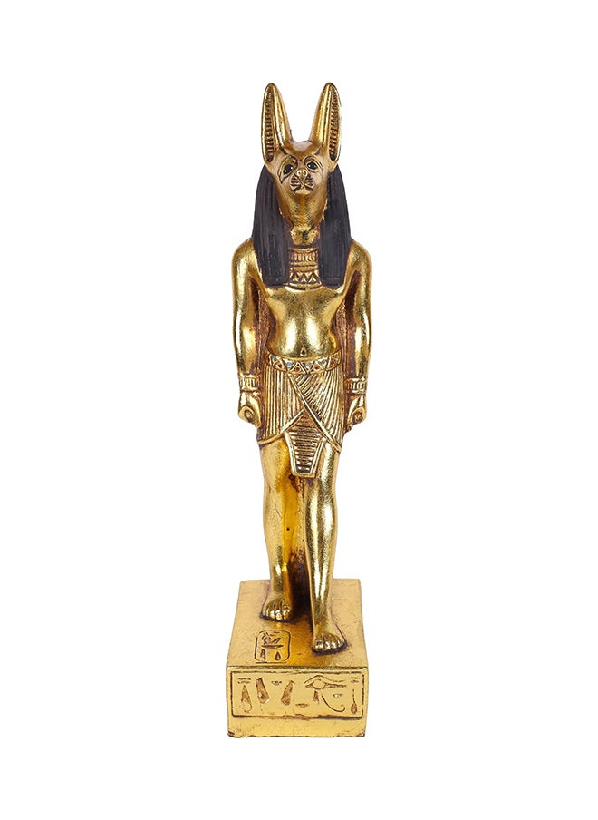 Generic Statue Of Egyptian God Anubis Made Of Heavy Stone With Natural Gold Leaf Hand Paint 