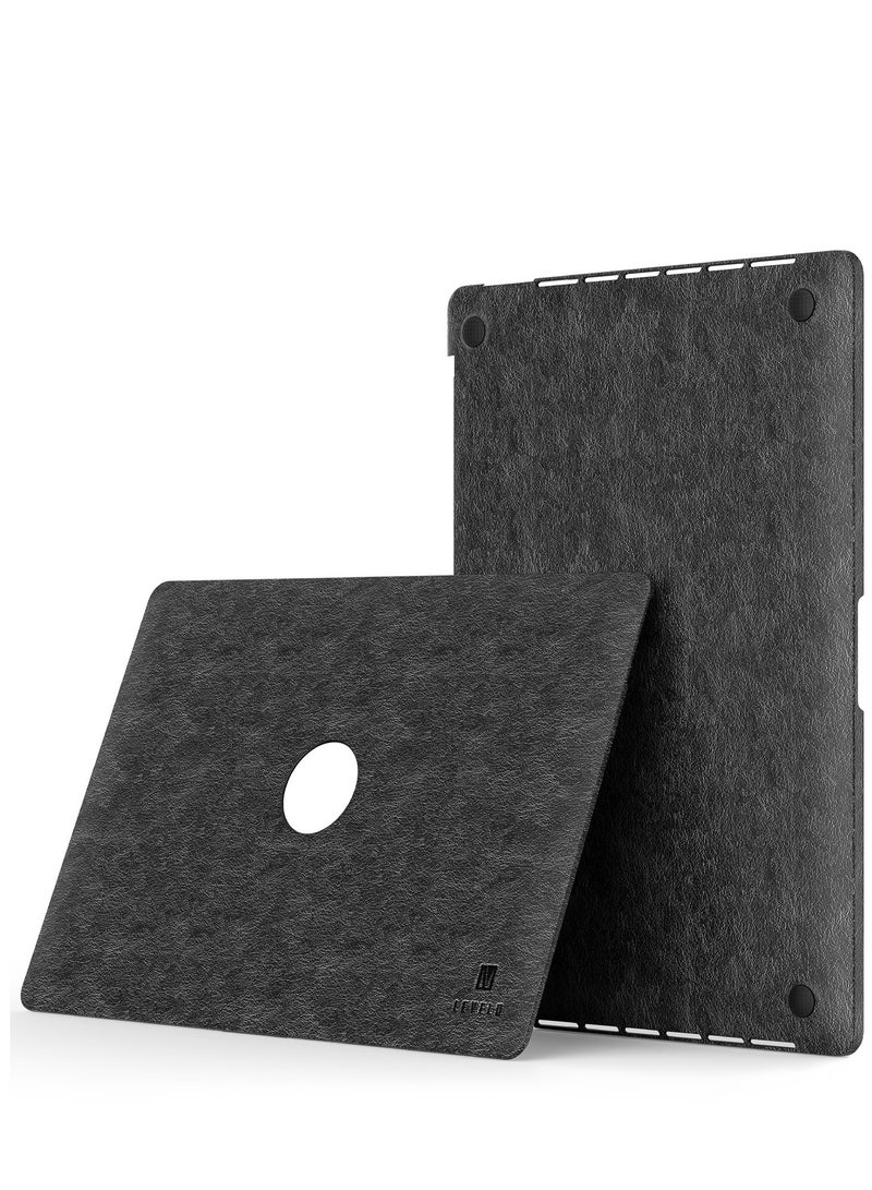 ليفيلو ماك بوك برو 16 بوصة من جلد جنيف / قاعدة سفلية من الجلد والسيليكون / رفيع للغاية وخفيف الوزن / فتحات دقيقة - أسود - Image 1