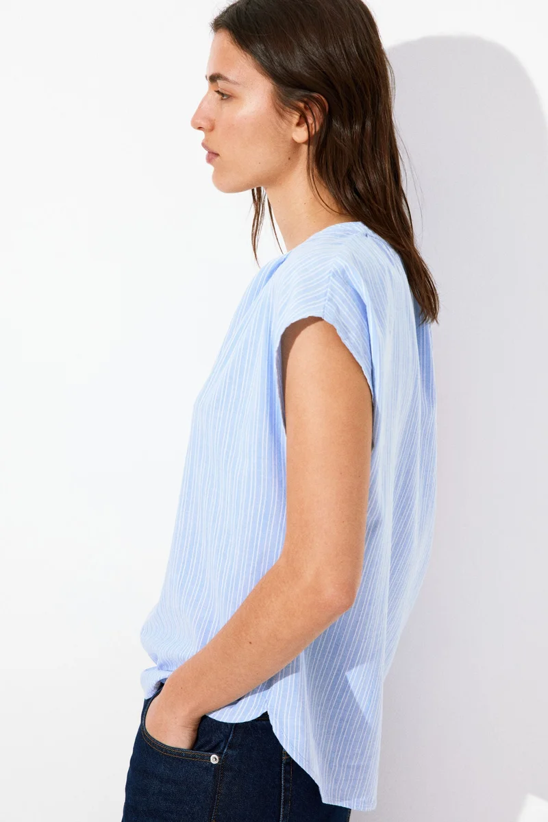 H&M Band-collar blouse